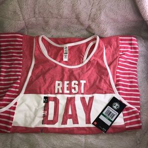 Pink under armour workout tank
